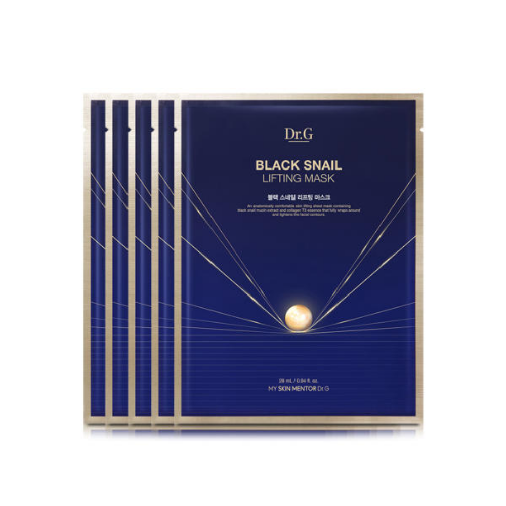 DR.G Black Snail Lifting Mask - Helps to improve skin elasticity and firmness for a lifted appearance.