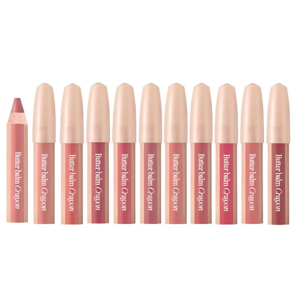 The CLIO Butter Balm Crayon (3.9g) is a creamy, ultra-nourishing lip crayon that combines the richness of a balm with the vivid color of a lipstick.