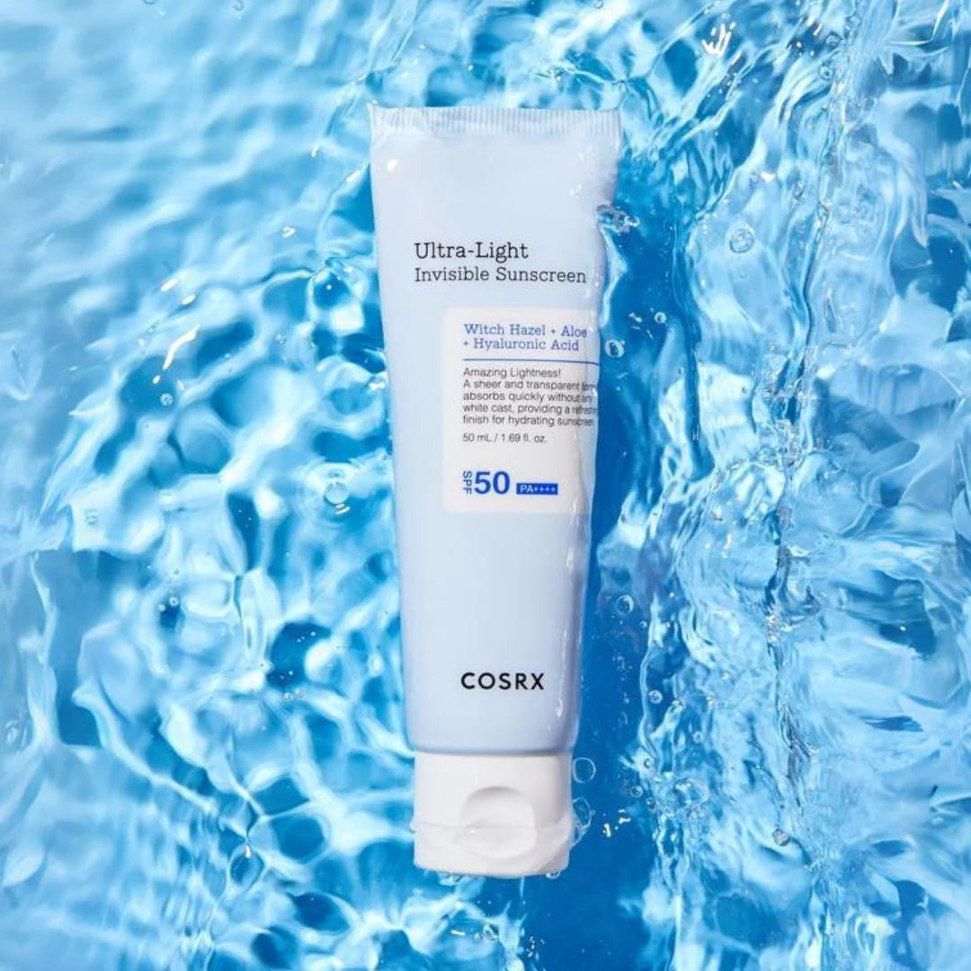 COSRX Ultra-Light Invisible Sunscreen SPF50+ PA++++50ml bottle on white background.