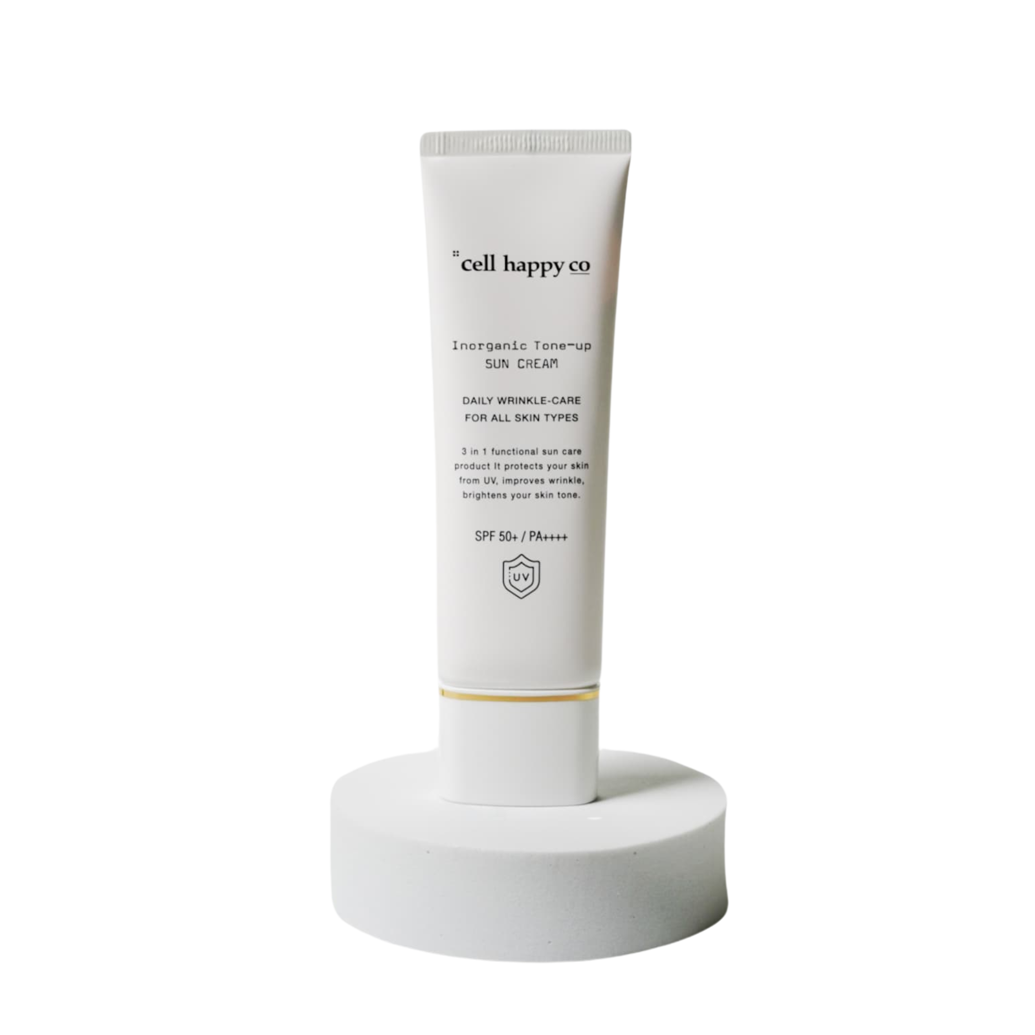 A 50g tube of Cellhappyco Inorganic Self-driving Tone Up Sun Cream.