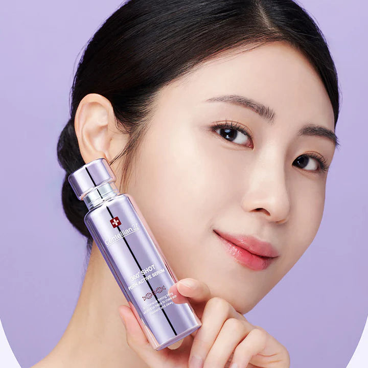 Woman promoting Centellian24 360° Shot PDRN Active Serum 50ml