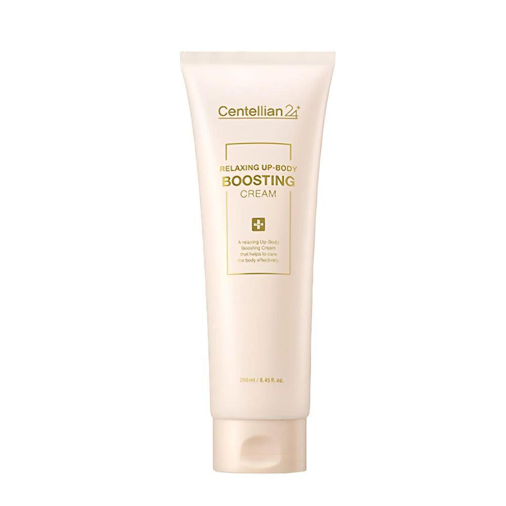 Centellian24 Relaxing Up-Body Boosting Cream 250ml, a luxurious body cream designed to firm, hydrate, and revitalize the skin. Formulated with centella asiatica extract and other nourishing ingredients, this cream helps to soothe and relax tired muscles while boosting skin elasticity.