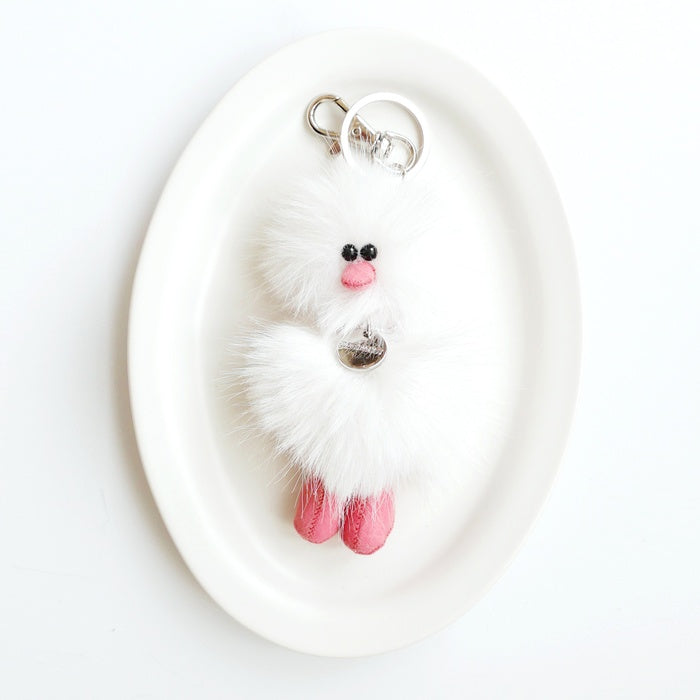 Cosymosy Mini Bird Keyring - White