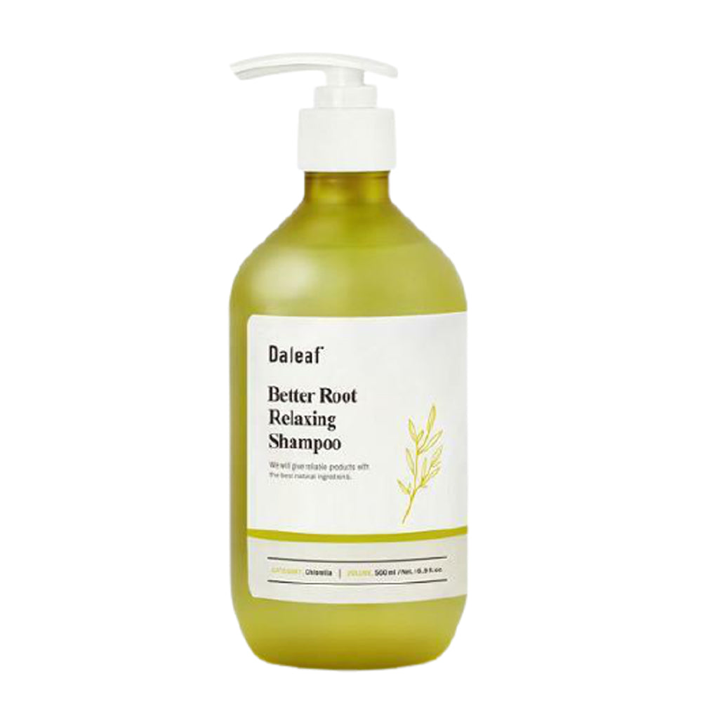 Daleaf Chlorella Better Root Relaxing Shampoo 500ml is a gentle yet effective shampoo formulated to soothe and balance the scalp while cleansing the hair. 