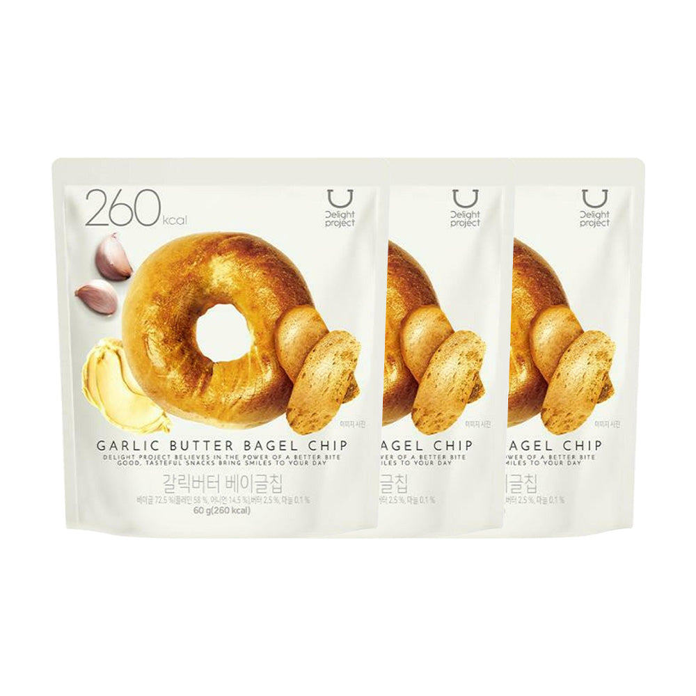 Delight Project Garlic Butter Bagel Chips 60g x 3 Packs