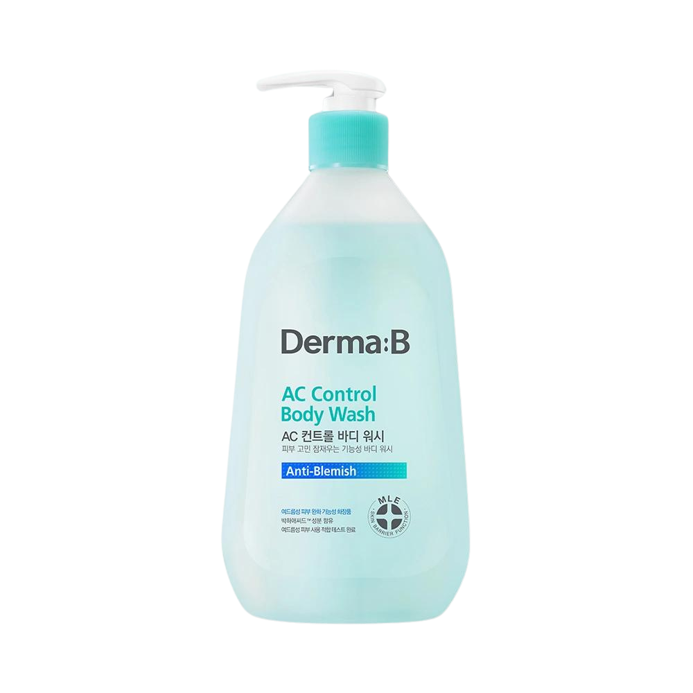 A 420ml bottle of Derma-B AC Control Body Wash, designed for clear skin and gentle cleansing. Perfect for daily use!