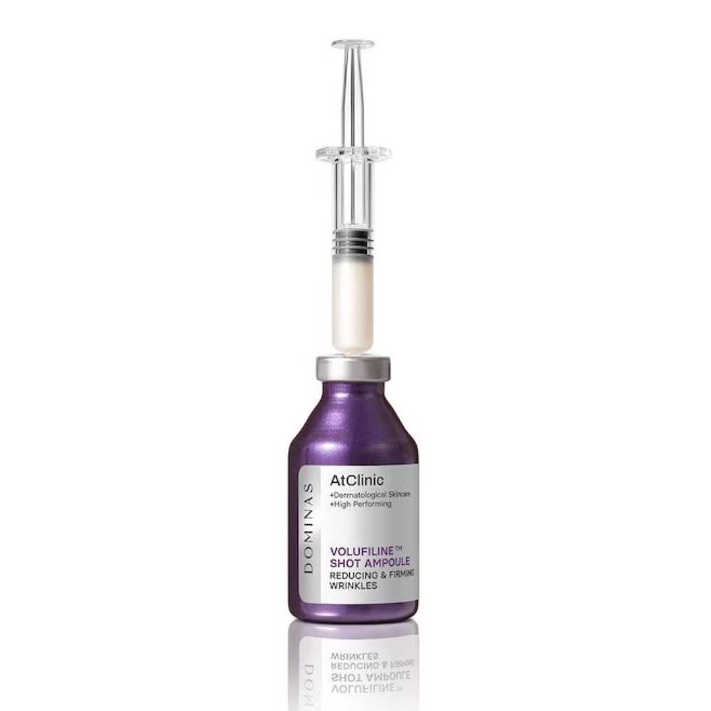 35ml Dominas AtClinic Volufiline Shot Ampoule, a cosmetic treatment aimed at volumizing and revitalizing skin appearance.