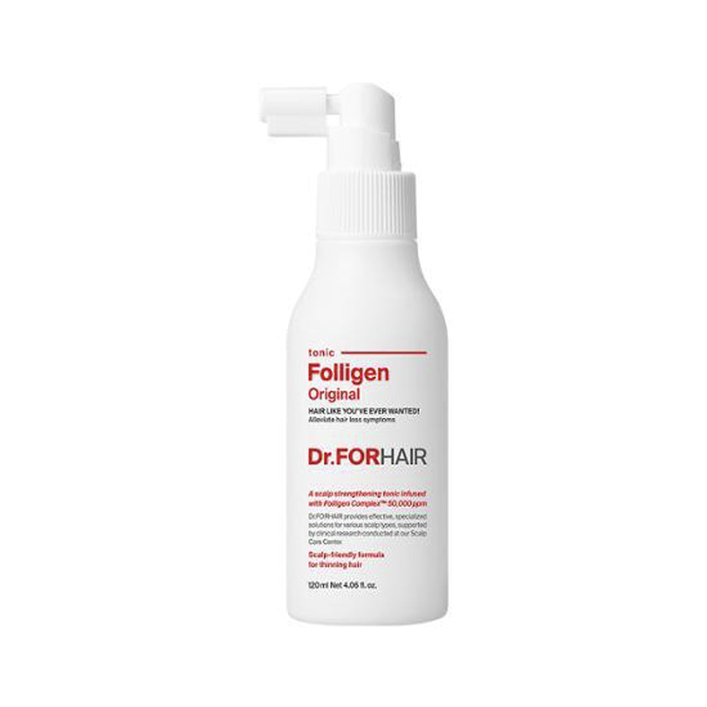 Dr.FORHAIR Folligen Original Tonic 120ml is a specialized scalp treatment designed to promote healthier hair growth and improve scalp health