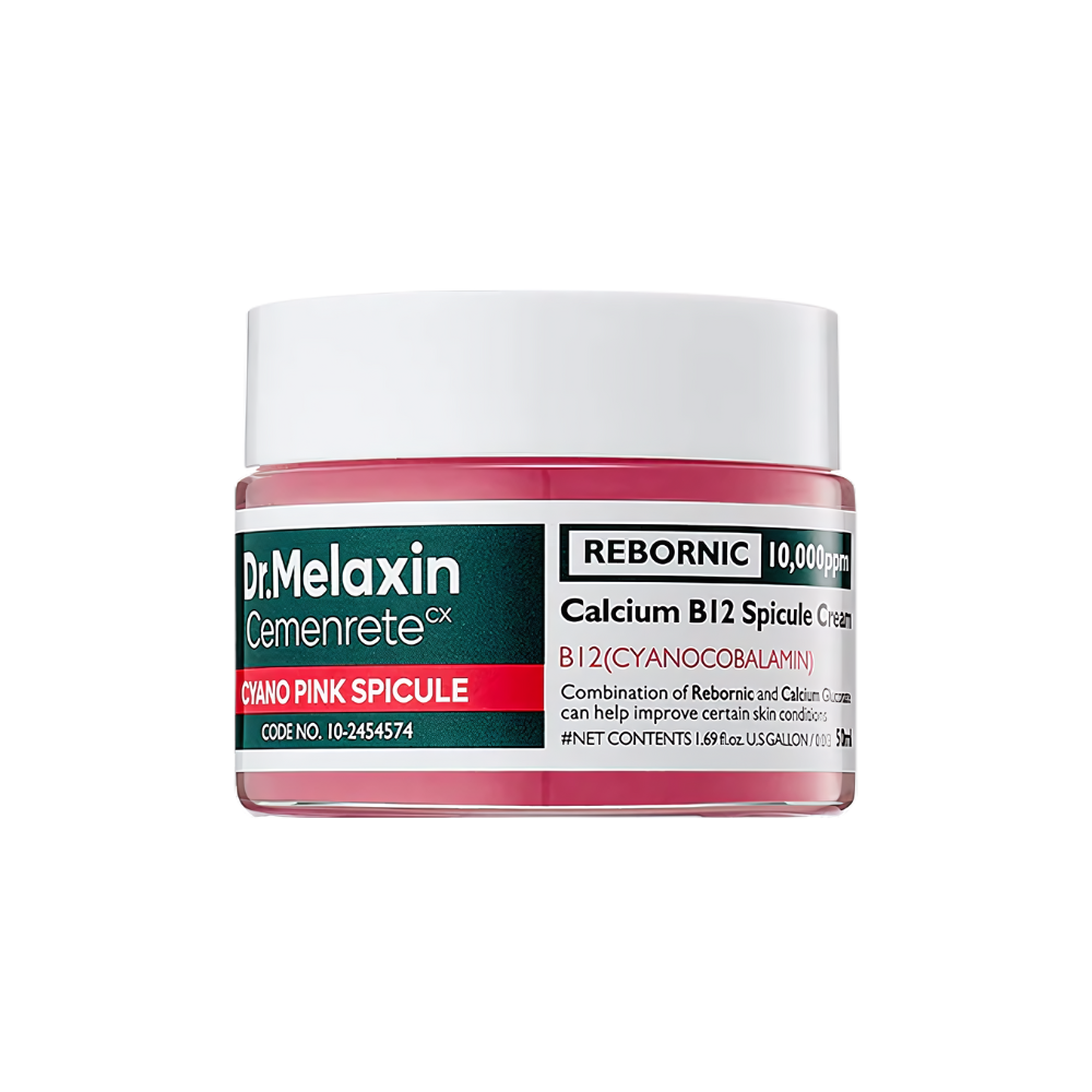 Dr. Melaxin Cyano Pink Spicule Cream 50ml, a skincare product in a pink tube, designed for soothing and revitalizing skin.