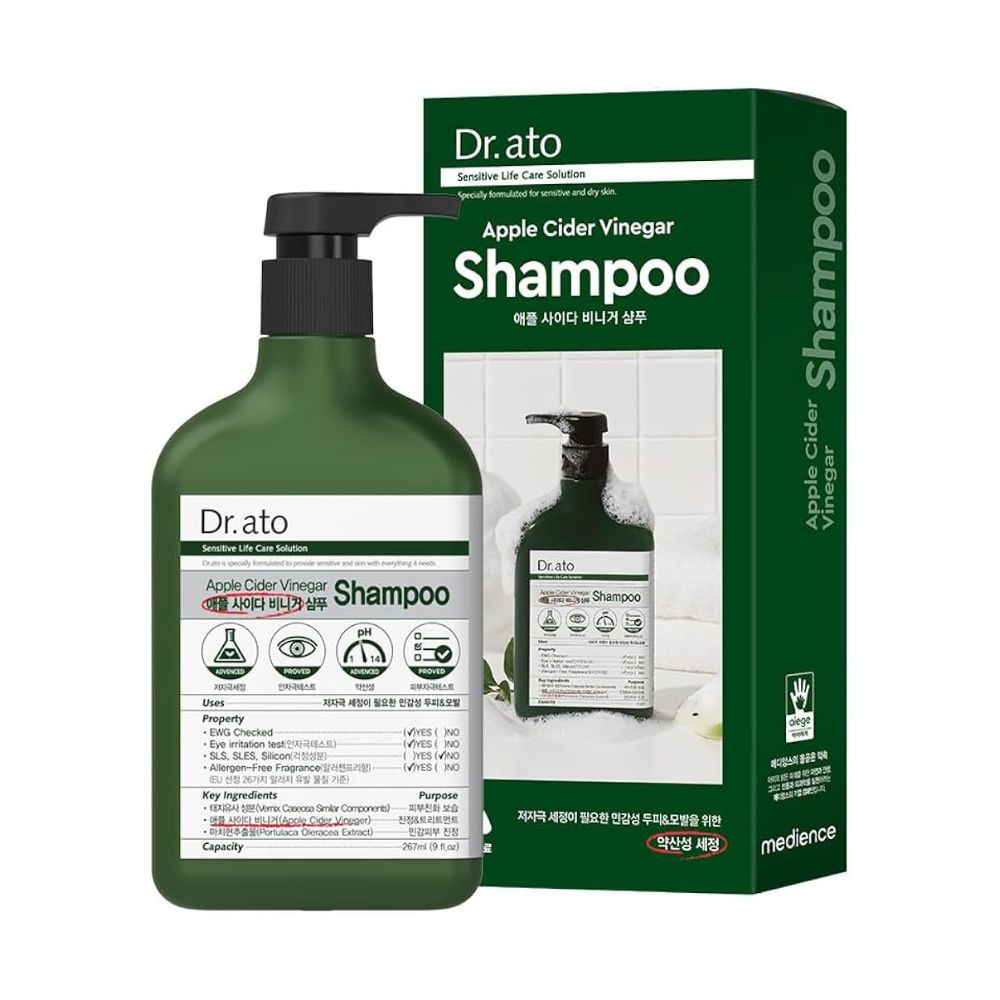 Formulated with apple cider vinegar, this shampoo helps to remove buildup, control excess oil, and restore the natural pH balance of the scalp.