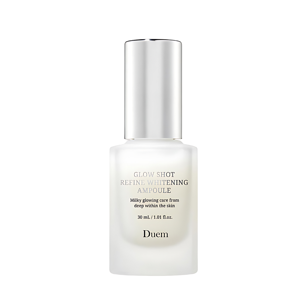 Duem Glow Shot Refine Whitening Ampoule 30ml, a skincare product designed to enhance skin brightness and clarity.