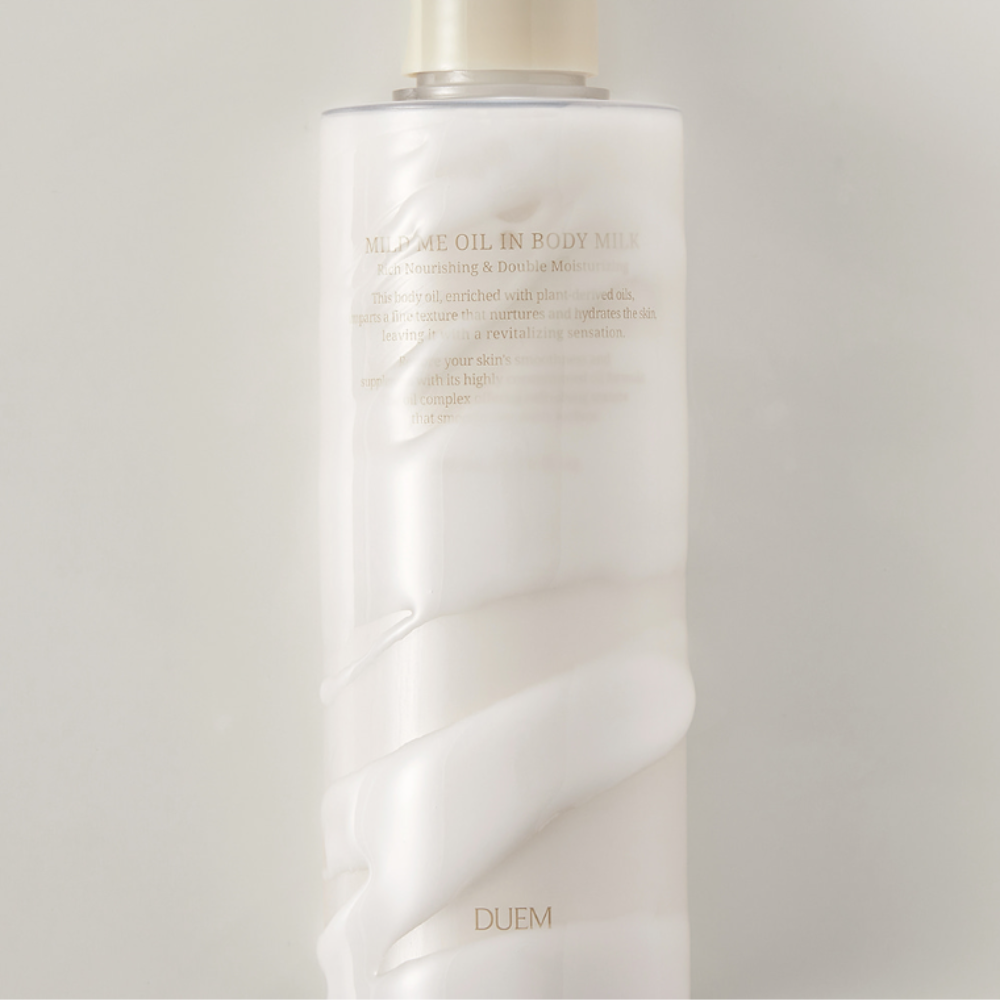 Duem Mild Me Oil in Body Milk, 200ml, a nourishing body milk that hydrates and revitalizes skin with a gentle touch.