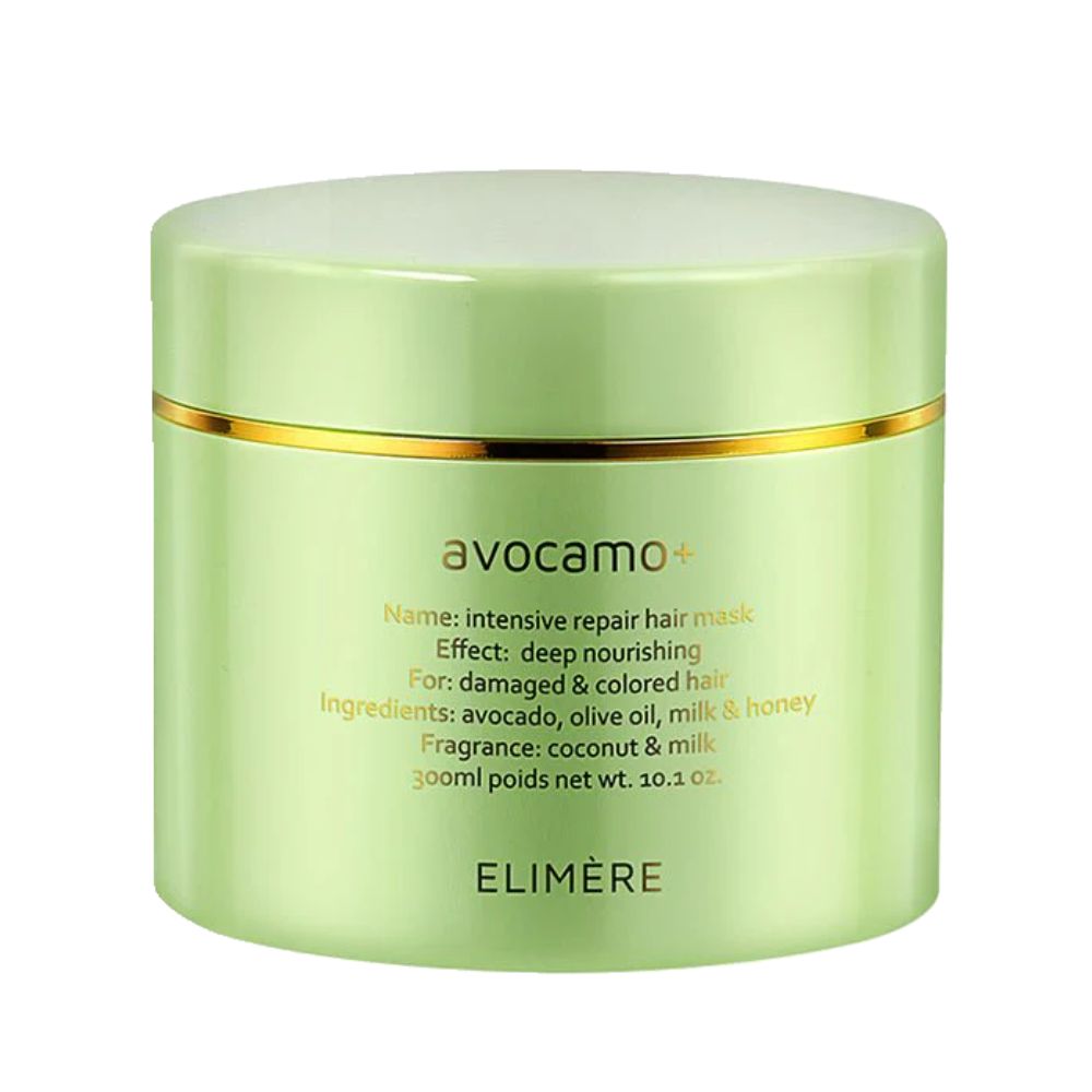 Revive and nourish damaged hair with ELIMERE Avocamo+ Intensive Repair Hair Mask.