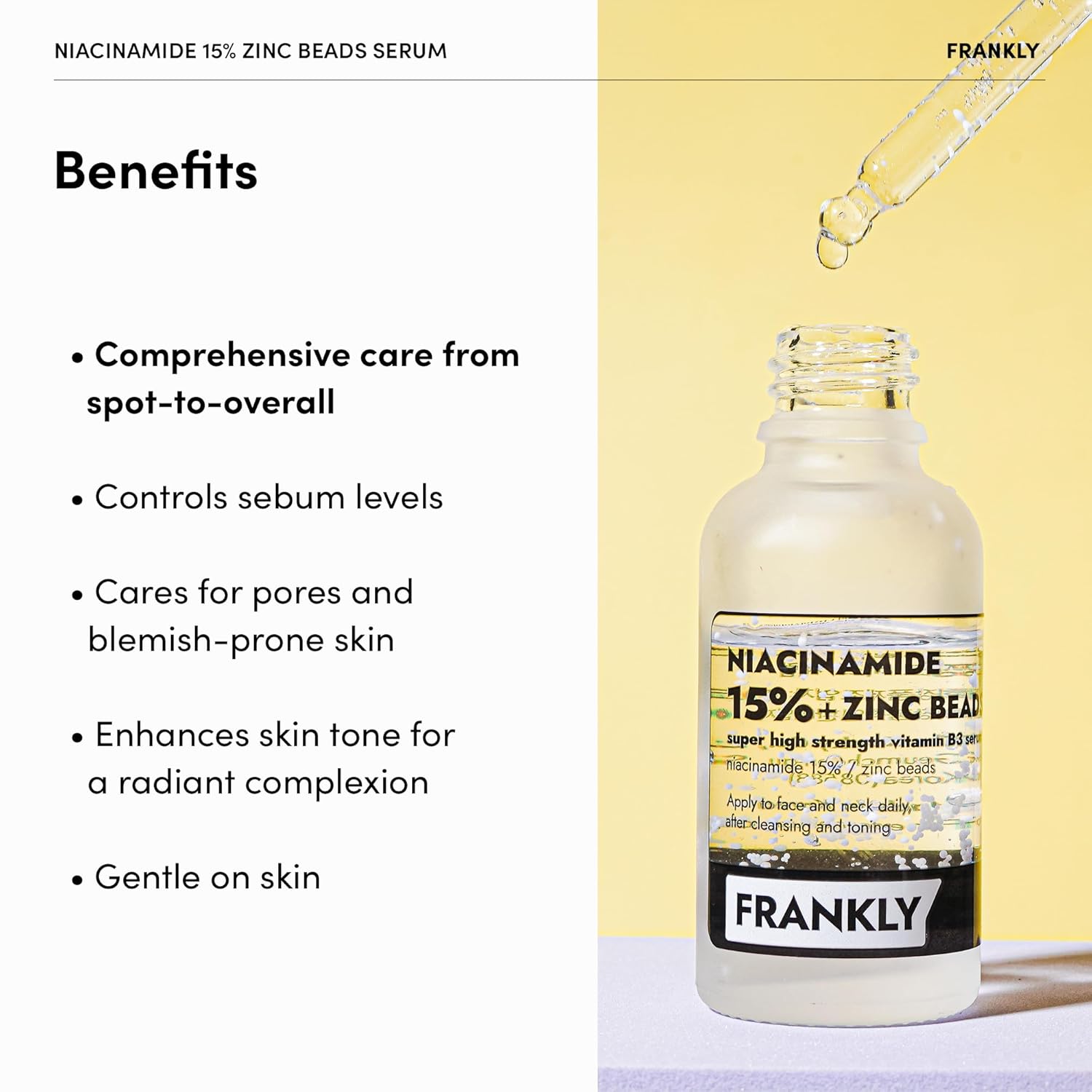 FRANKLY Niacinamide 15% Zinc Beads Serum 30ml