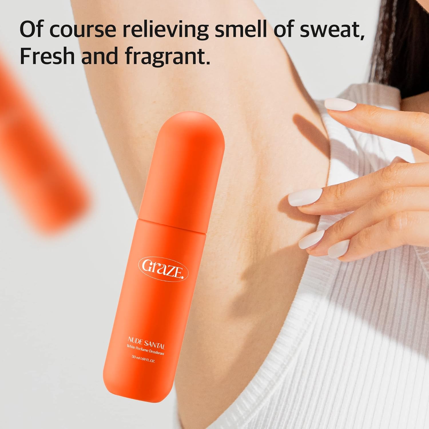 Nudie Santal Body Skin Care Perfume Deodorant 50ml bottle, perfect for on-the-go freshness.