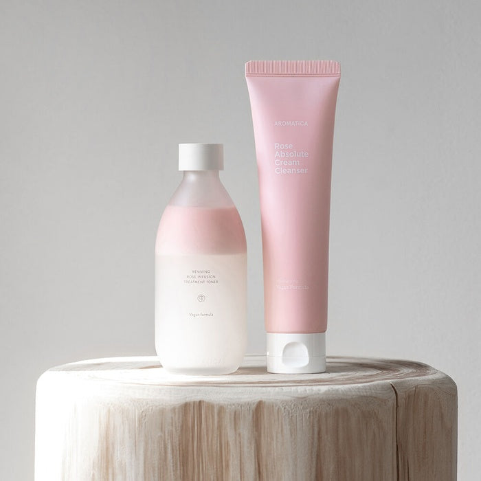 [Gift Packaging]  AROMATICA Rose Basic Care 3-Piece Set (Cleanser + Toner + Serum)