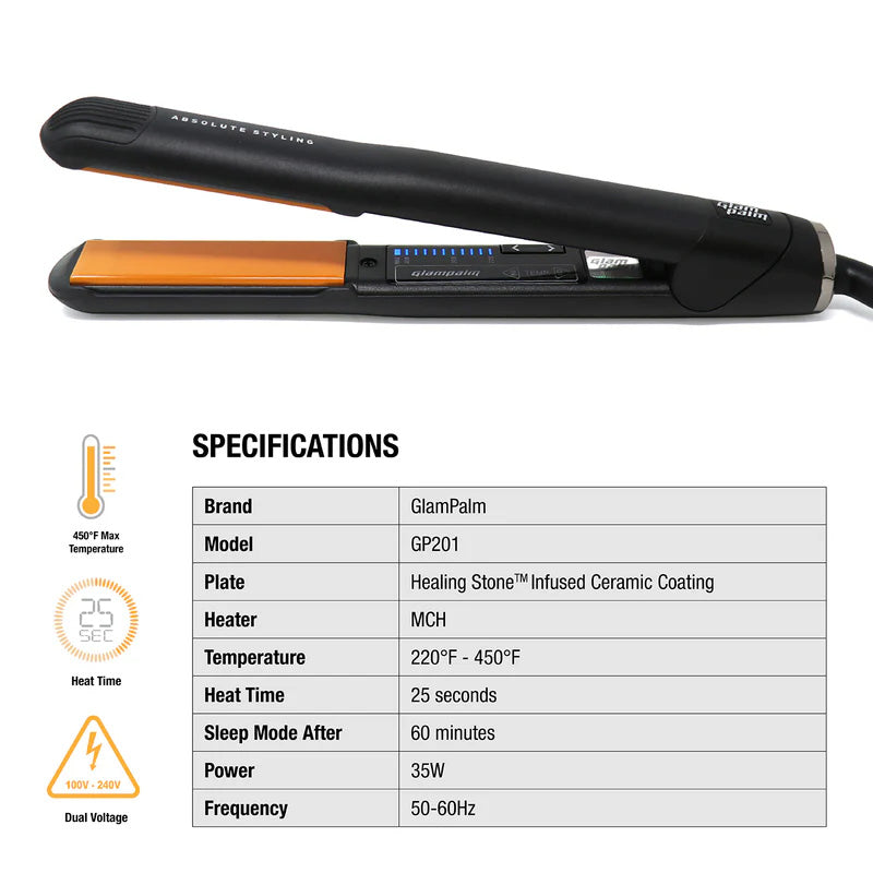 Achieve salon-quality hair with Glampalm GP201 Signature 1 Inch flat iron in 2 colors: professional styling at home.