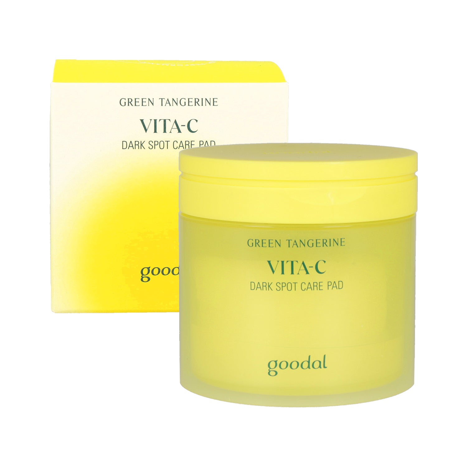 Goodal Green Tangerine Vita C Dark Spot Care Pad with 70 sheets for targeted dark spot treatment.