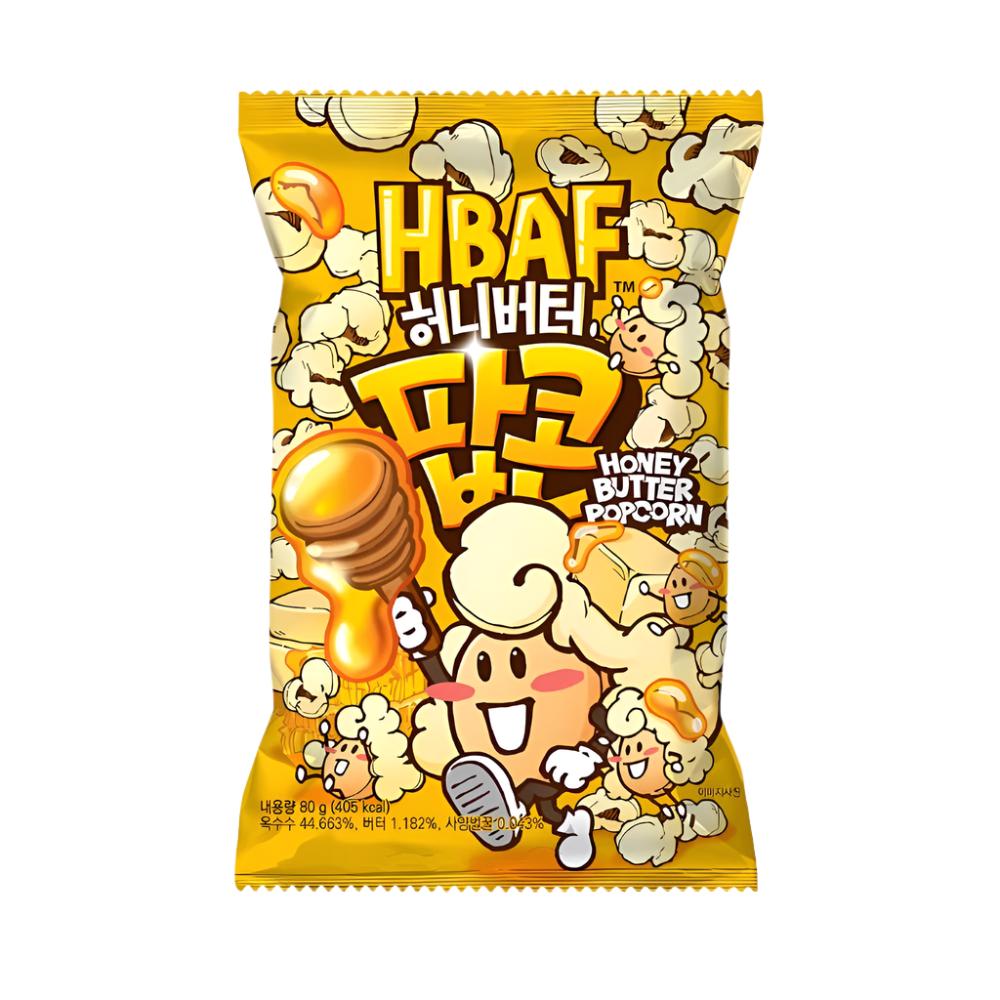 Delight your taste buds with HBAF Honey Butter Popcorn. This set includes 5 packs, each containing 80g of irresistibly sweet and buttery popcorn.