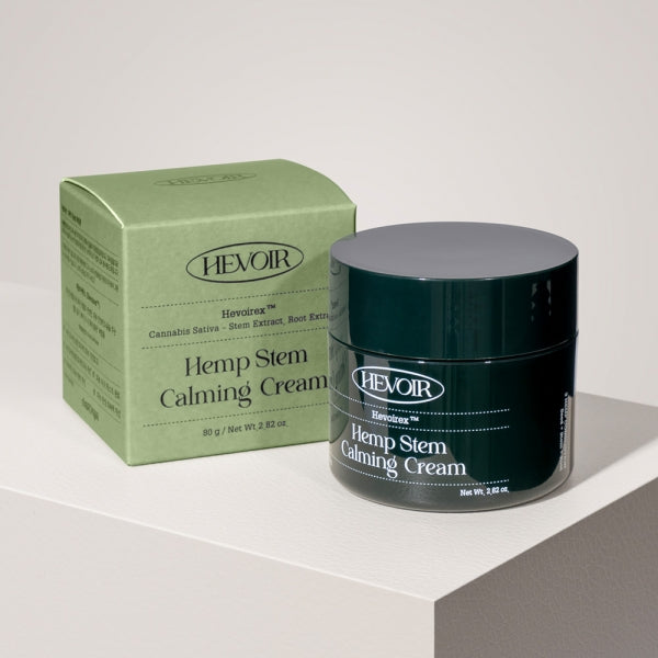 HEVOIR Hemp Stem Calming Cream 80g - 80g calming cream formulated with hemp stem extract for relaxation.