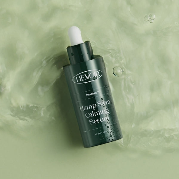 HEVOIR Hemp Stem Calming Serum 55ml bottle, perfect for daily skincare routine.