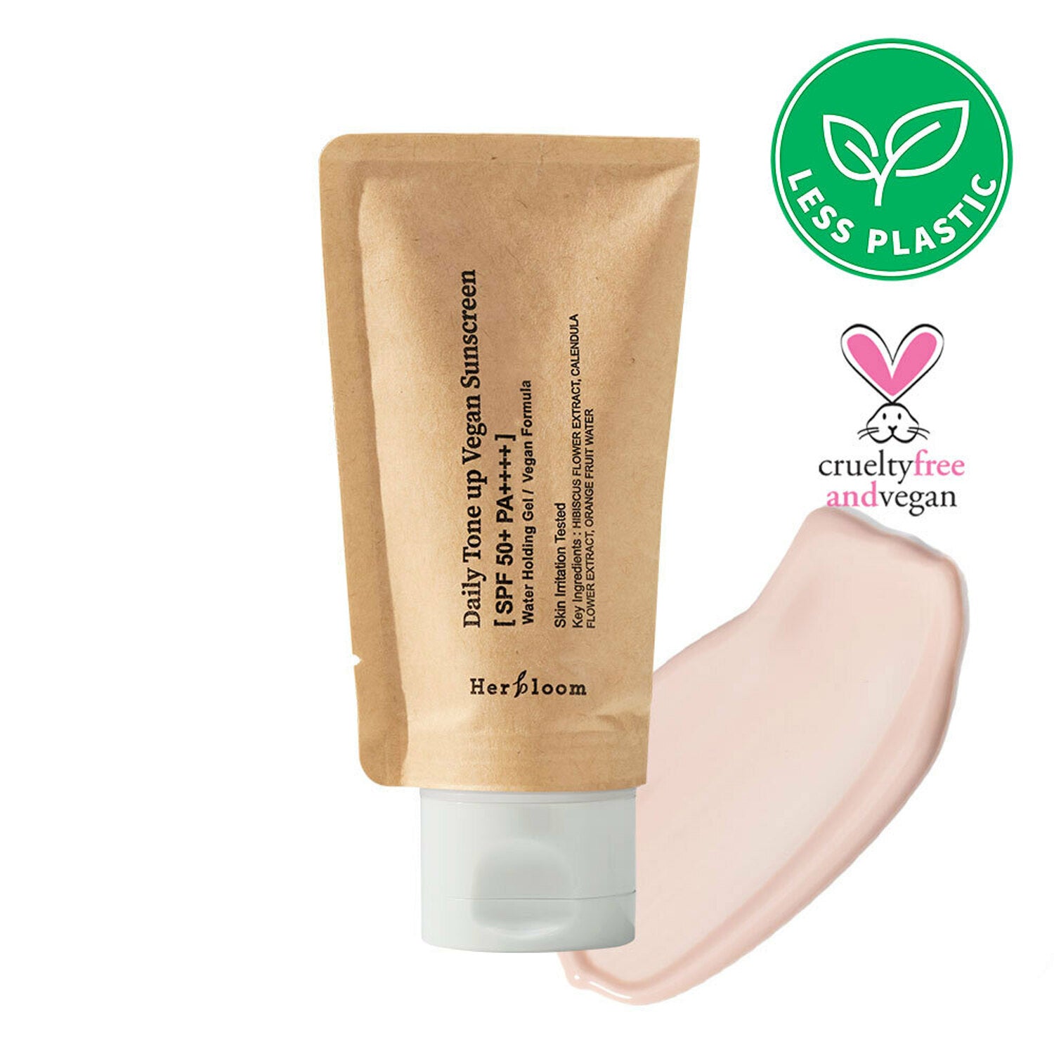 50ml Herbloom Daily Tone up Vegan Sunscreen in a compact, travel-friendly size.