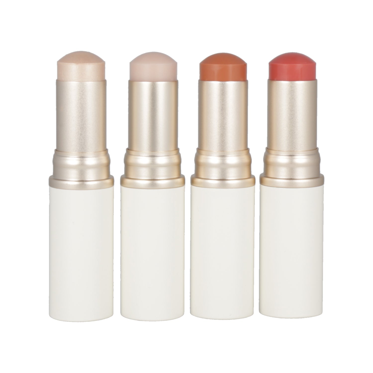 Three shades of lipsticks in a white container: Hince True Dimension Radiance Balm 10g (4 colors).