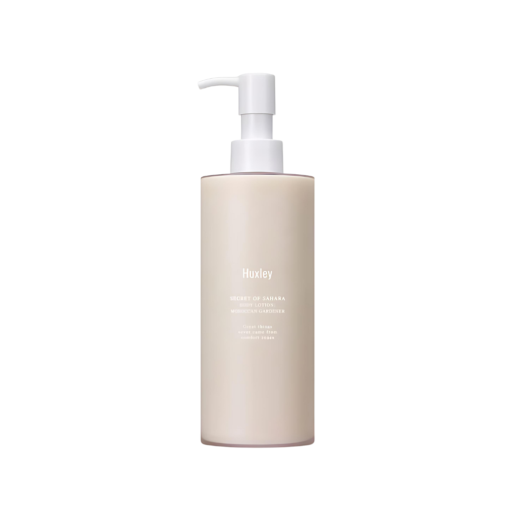 Huxley Body Lotion in a 300ml container, designed for deep hydration and skin nourishment with a modern aesthetic.