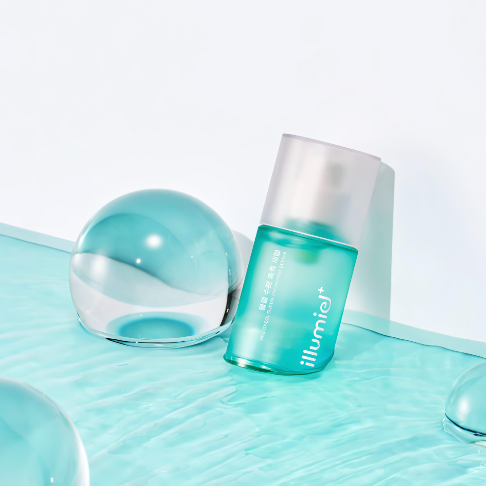 ILLUMIEL Mulgyeol Subun CHOKCHOK Serum 30ml bottle, a skincare serum known for its hydrating effects.