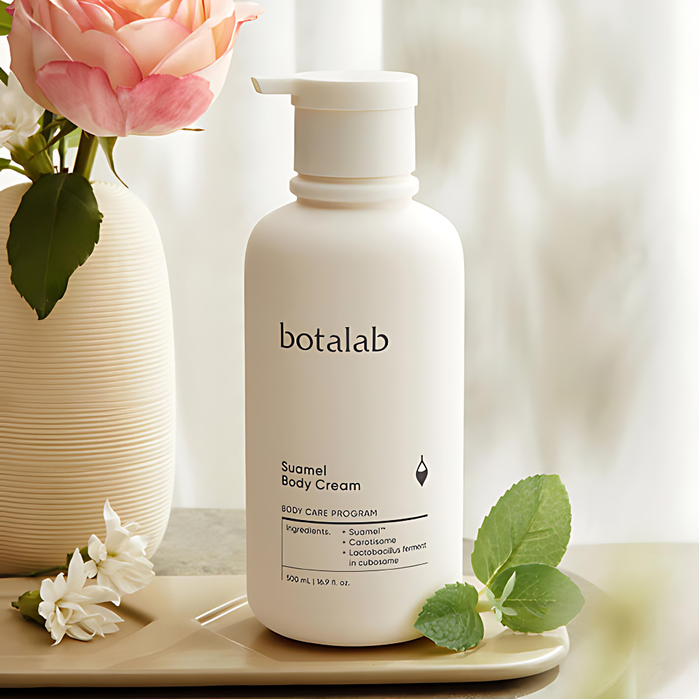 500ml of INCELLDERM Botalab Suamel Body Cream in a white container with blue details.