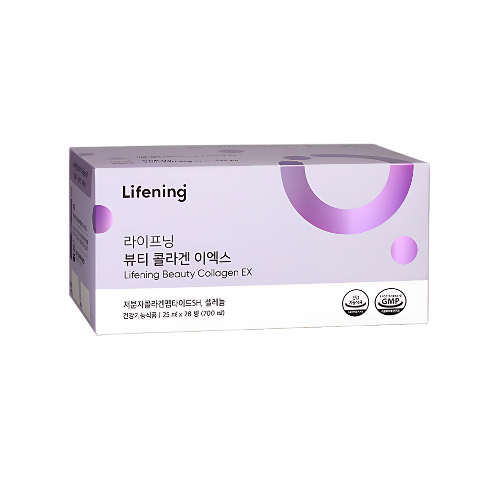 A box of INCELLDERM Lifening Beauty Collagen EX 700ml tea on black background.