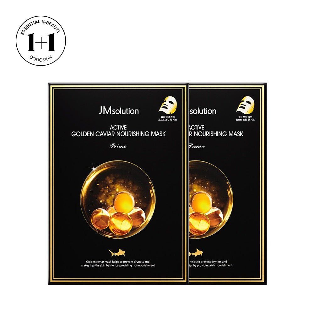 💛1+1💛 JM Solution Active Golden Caviar Nourishing Mask Prime 10 sheets x 2 packs