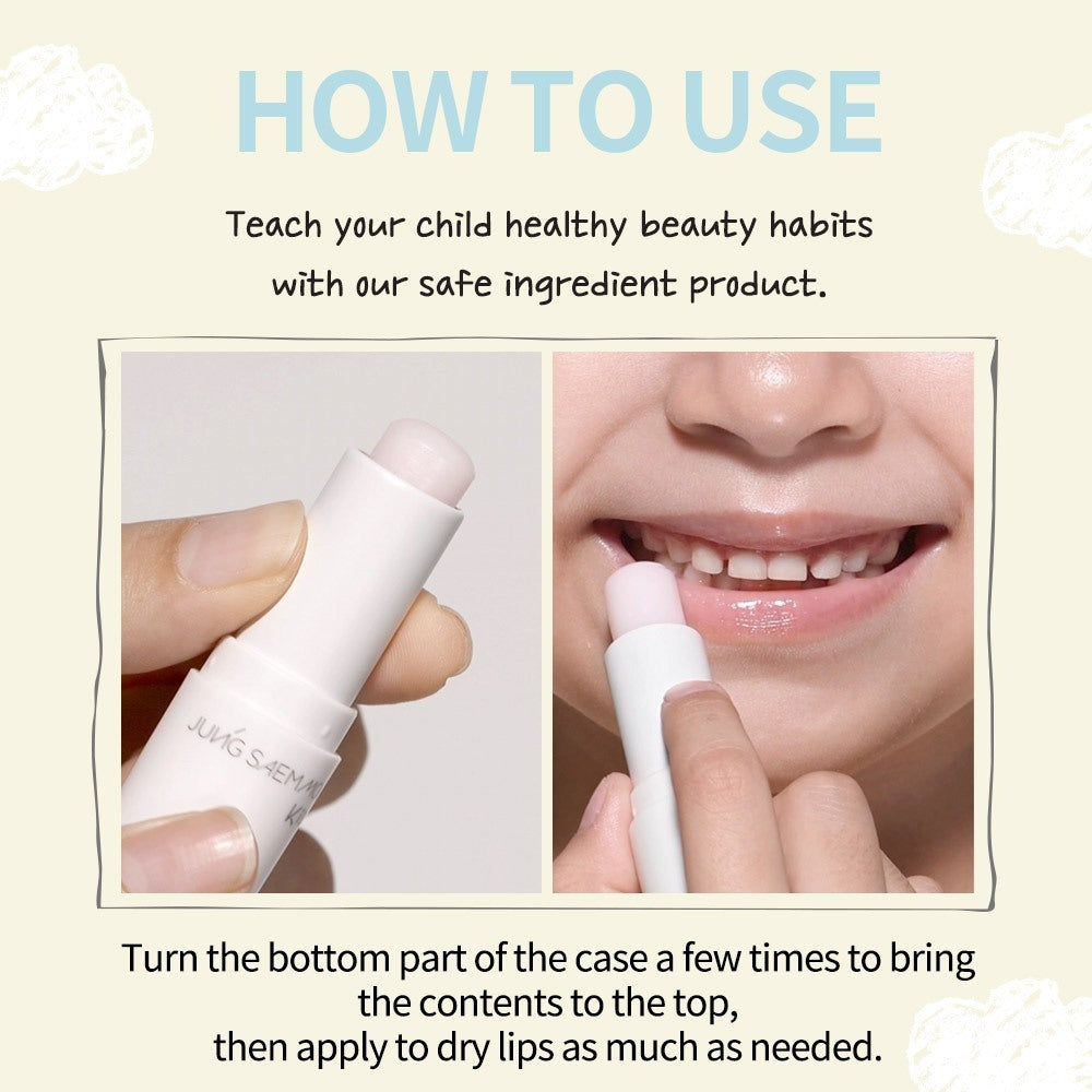 Photo of JUNGSAEMMOOL Kids Mild Lip Balm 4g, a mild lip balm for kids, in a handy 4g size.