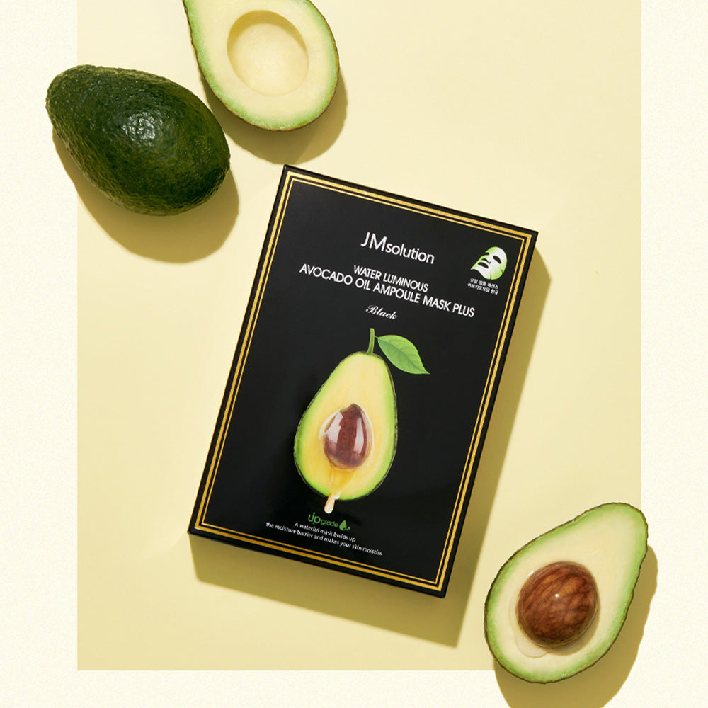 JM Solution Wasser leuchtend Avocadoöl Ampulle Maske Black 10ea