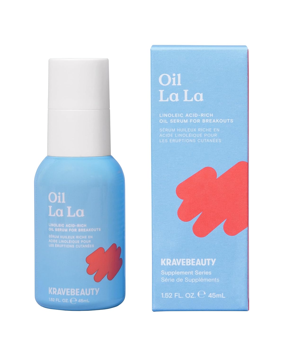 Krave Beauty Oil La La 45ml: A bottle of oil with the label 'oil la berry beauty oil - la berry beauty oil'.