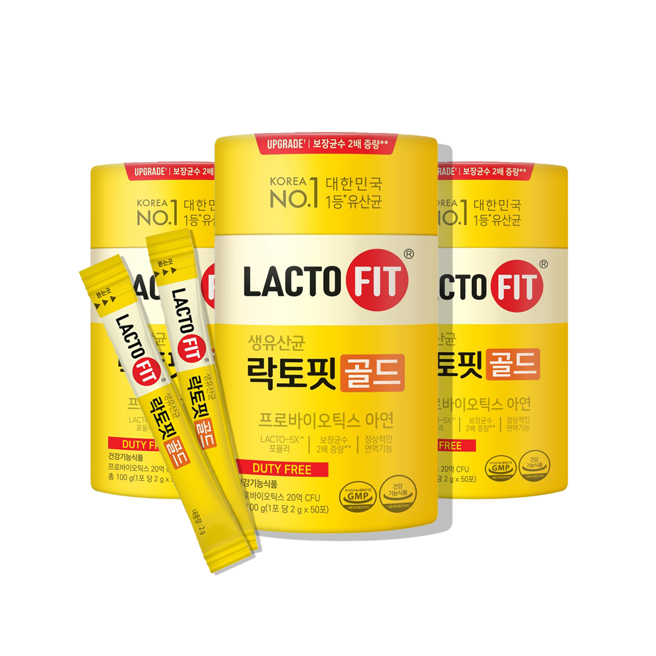 LACTO-FIT Gold 3box (2g x 150 Sticks) - This product comes in a convenient package of 3 boxes, each containing 150 sticks of 2 grams.