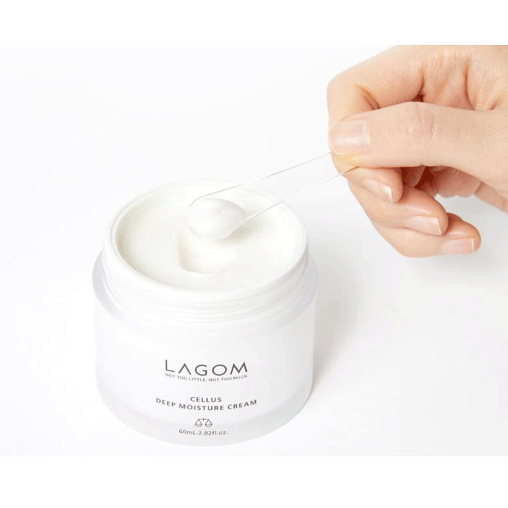 LAGOM Cellus Deep Moisture Cream 60ml, a hydrating solution for dry skin in a convenient size.