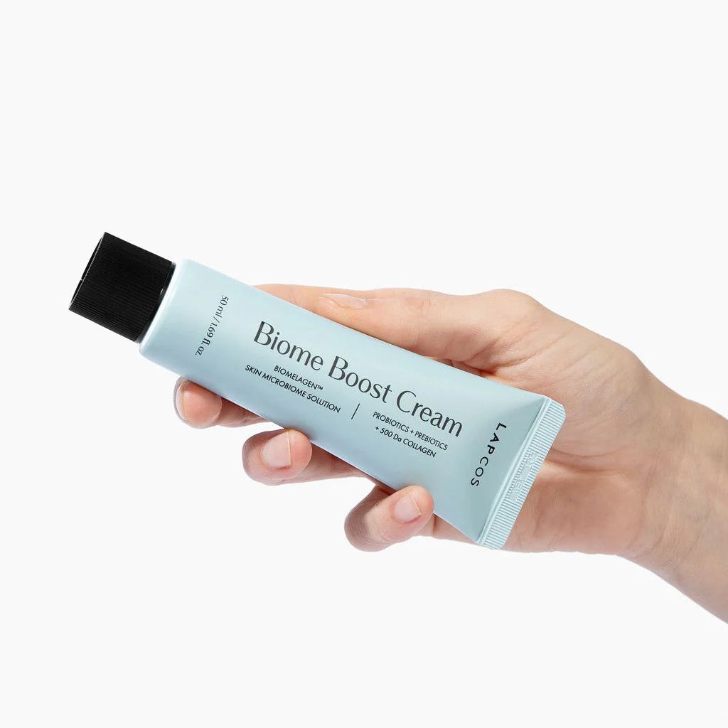 Person holding the LAPCOS Biome Boost Cream Daily Moisturizer 50ml