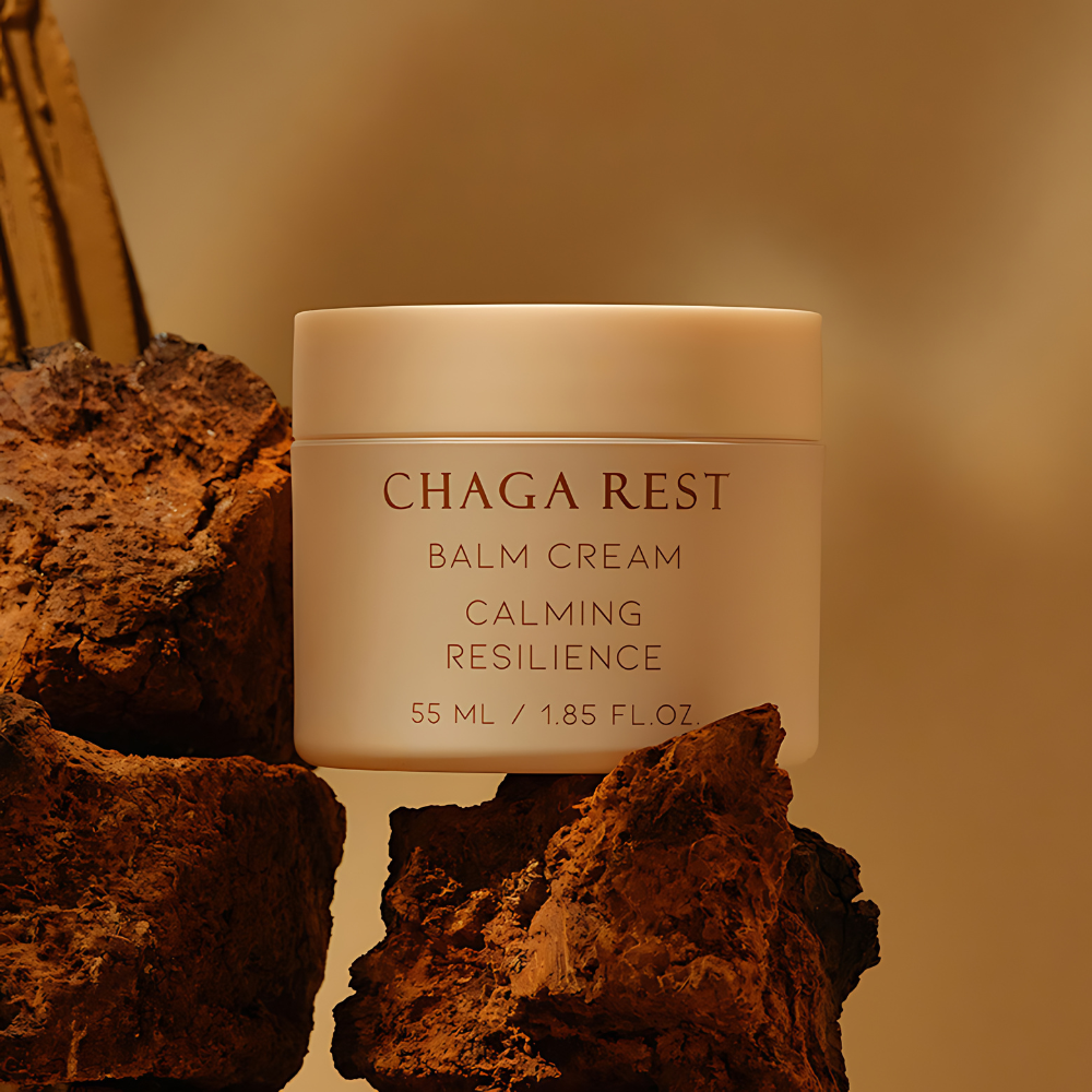 55ml LAPCOS Chaga Rest Balm Cream jar, ideal for moisturizing and calming the skin.