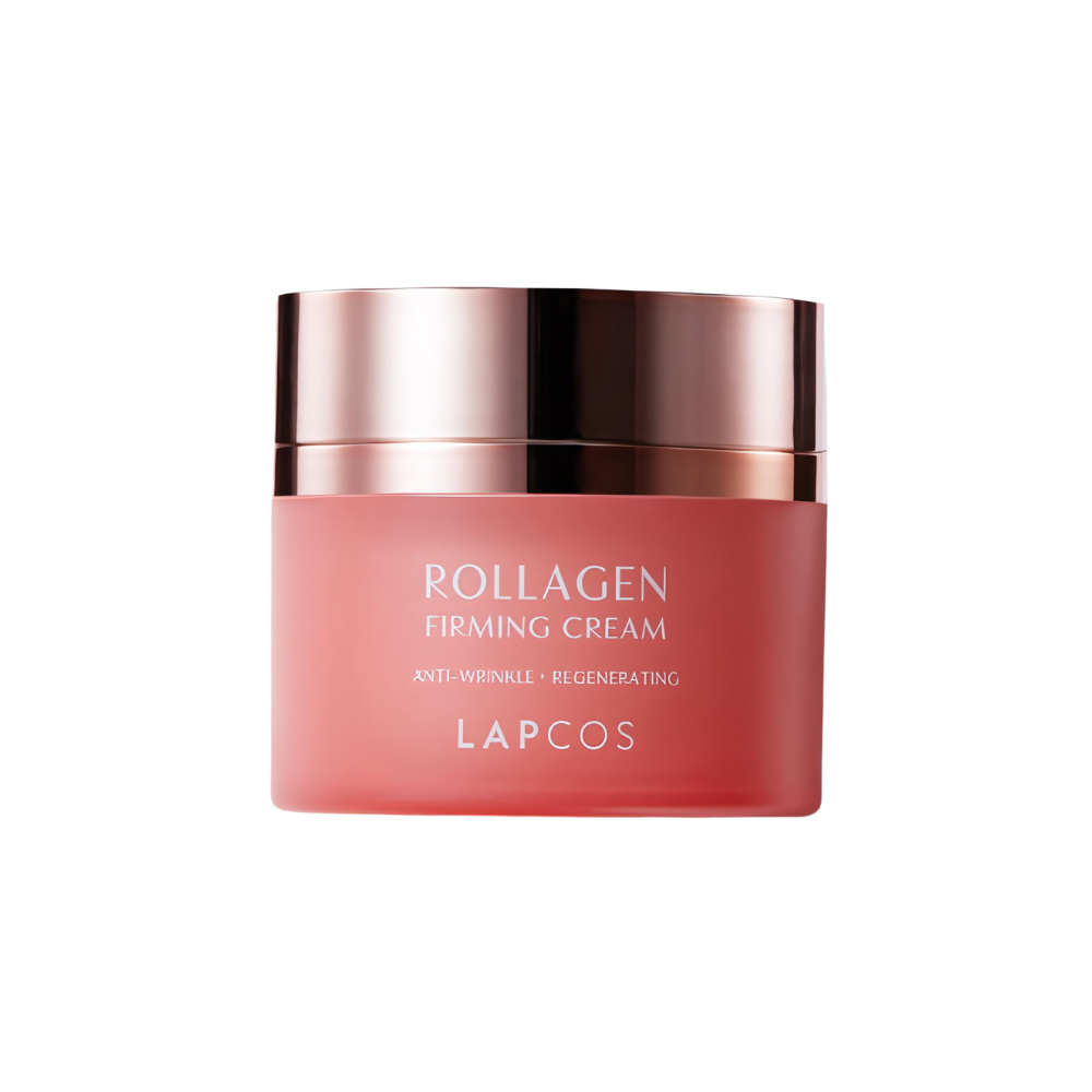 A 50ml jar of LAPCOS Collagen Firming Cream, designed to help improve skin elasticity and firmness.