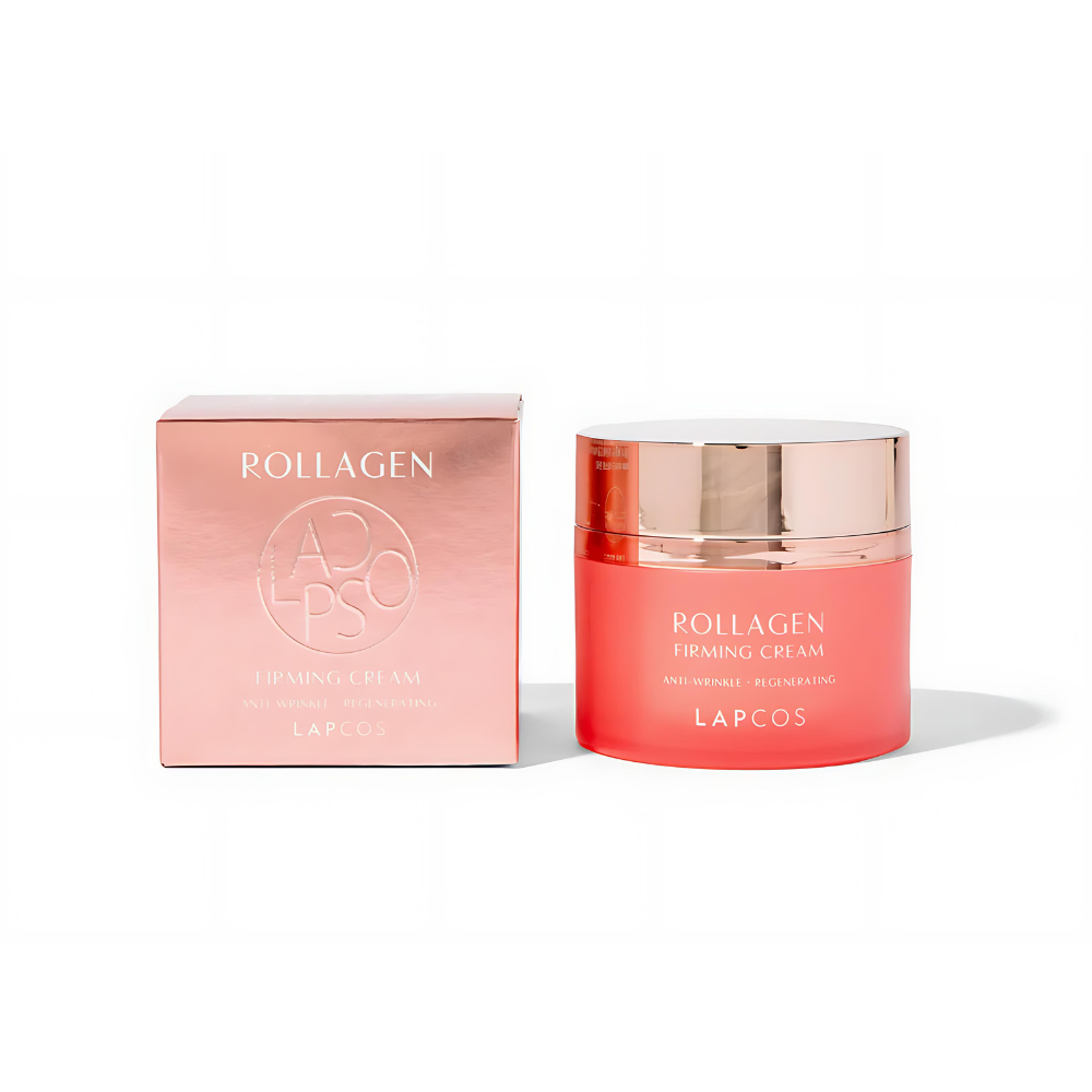 50ml LAPCOS Collagen Firming Cream jar, created to boost skin firmness and elasticity.