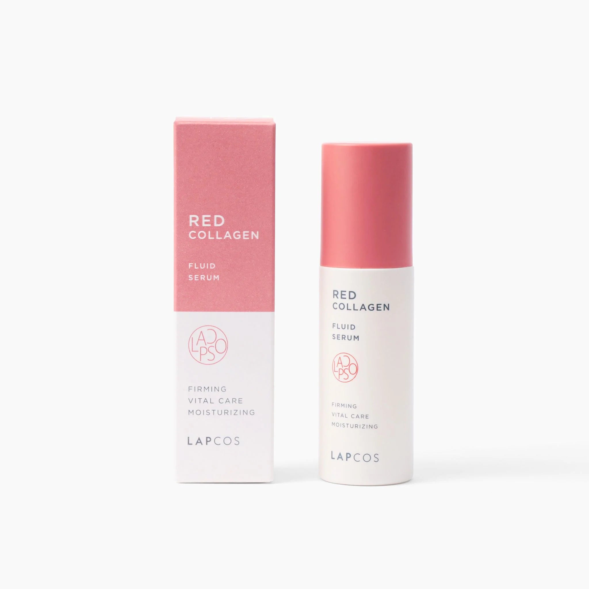 LAPCOS Red Collagen Fluid Serum in a compact 80ml bottle, formulated to nourish and revitalize the skin.