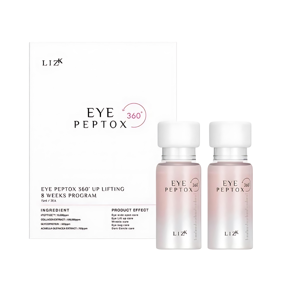  LIZ K Eye Peptox 360º Cream, 15ml, two-pack, designed to reduce fine lines and enhance skin elasticity around the eyes.