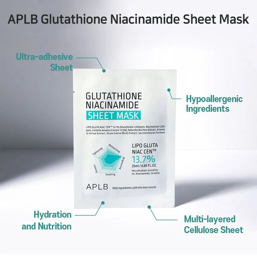 (Mhark) APLB Glutathione Niacinamide Sheet Mask 25ml - DODOSKIN