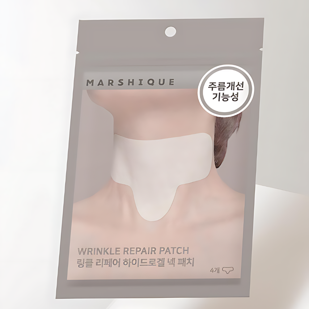 MARSHIQUE Wrinkle Repair Patch for Neck, 6g x 4P, helps smooth and rejuvenate the skin on the neck area.