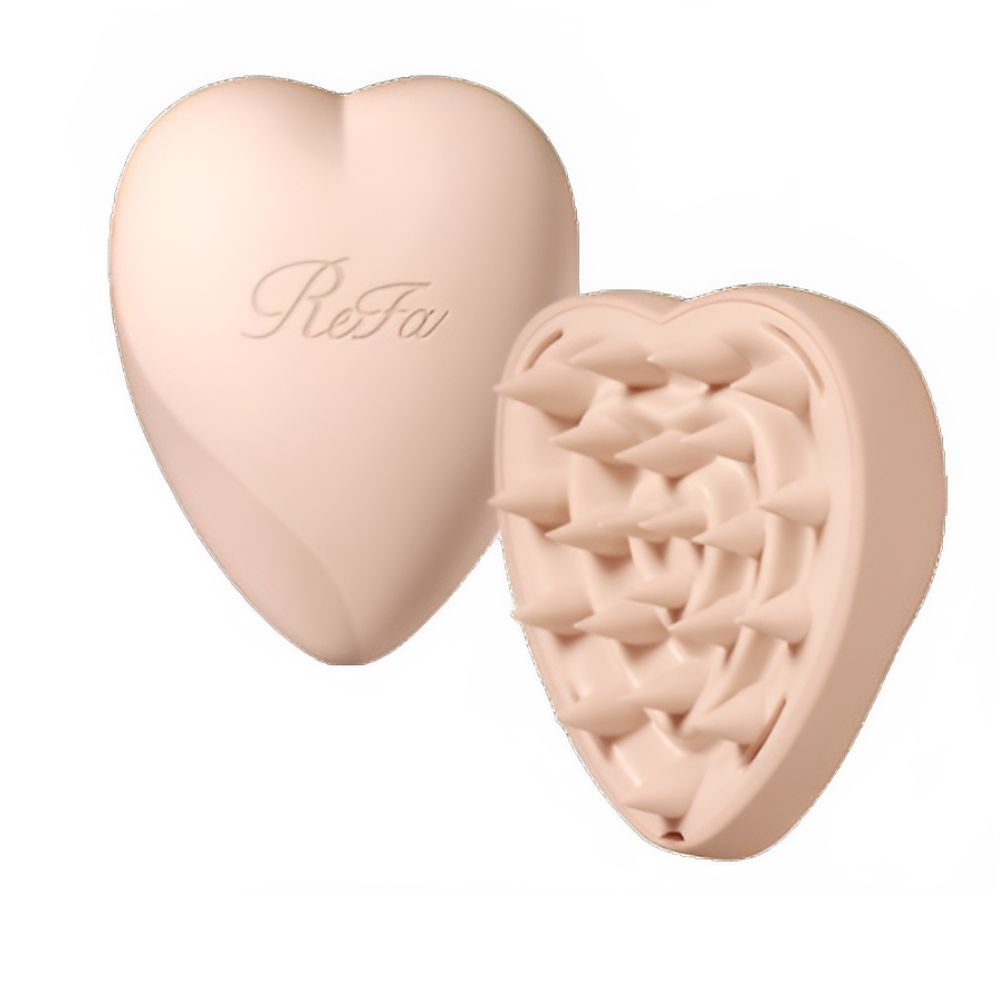 ReFa Heart Brush For Scalp in Mat Peach