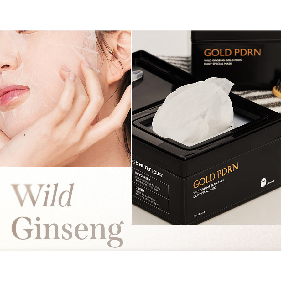 Milk Touch Wild Ginseng Gold PDRN Daily Special Mask 330g*30ea cosmetic item.