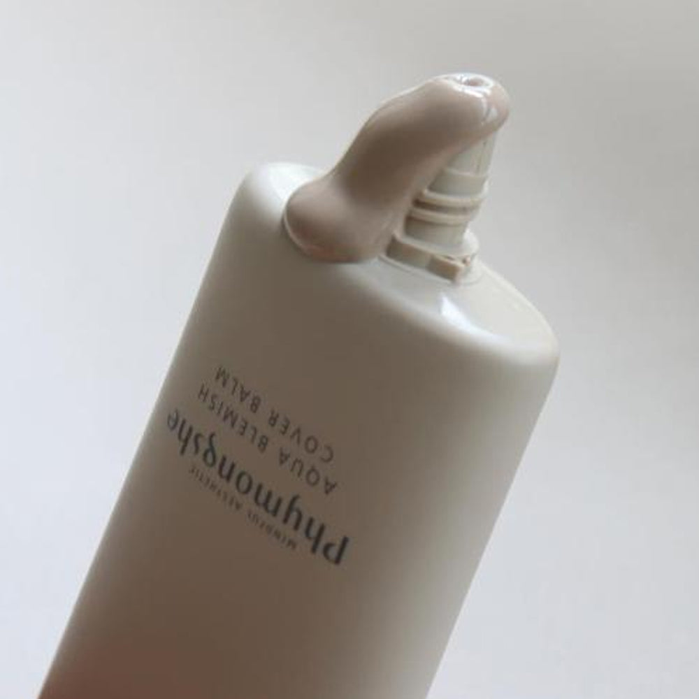 Body Shop body cream tube on white background, with PHYMONGSHE Aqua Blemish Cover Balm 50ml.