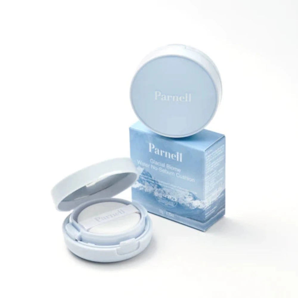 Parnell Glacial Biome Water No-Sebum Cushion is a lightweight and cooling cushion foundation that provides excellent coverage while controlling excess oil and shine.