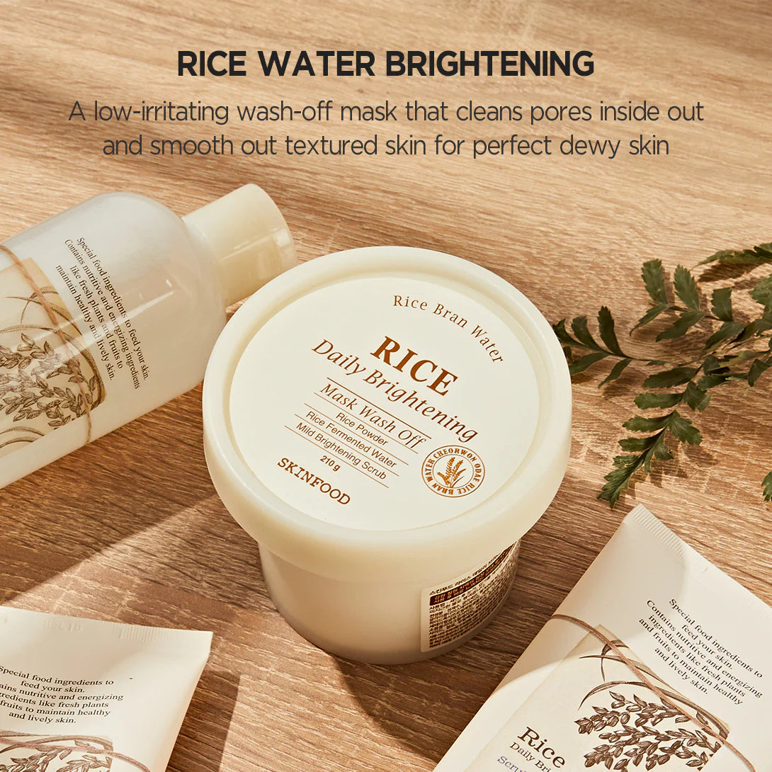 (Mhark) SKINFOOD Rice Daily Brightening Mask Wash Off 210g - DODOSKIN